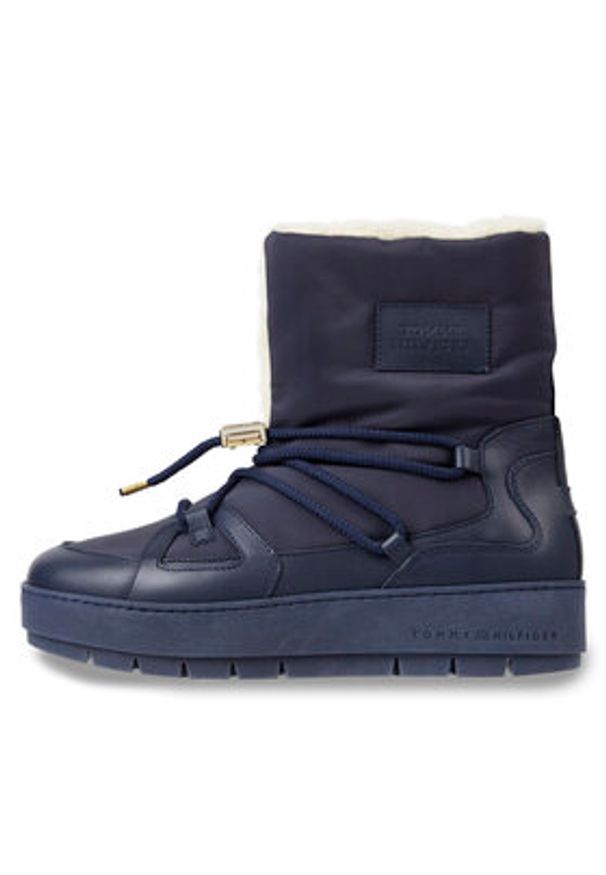 TOMMY HILFIGER - Tommy Hilfiger Śniegowce Tommy Essential Snowboot FW0FW07504 Niebieski. Kolor: niebieski. Materiał: materiał