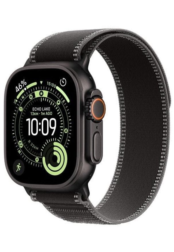 APPLE - Watch Ultra 3 49mm Black Titanium/Black/Charcoal Trail Loop - M/L
