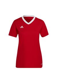 Koszulka piłkarska damska Adidas Entrada 22 Jersey. Kolor: czerwony. Materiał: jersey. Sport: piłka nożna