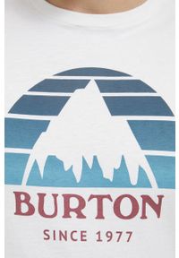 Burton T-shirt bawełniany kolor biały z nadrukiem. Okazja: na co dzień. Kolor: biały. Materiał: bawełna. Wzór: nadruk. Styl: casual #4