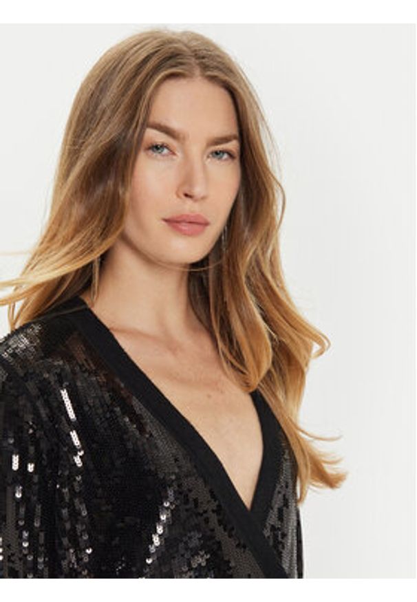 TwinSet - TWINSET Marynarka 242TT3145 Czarny Straight Fit. Kolor: czarny. Materiał: syntetyk