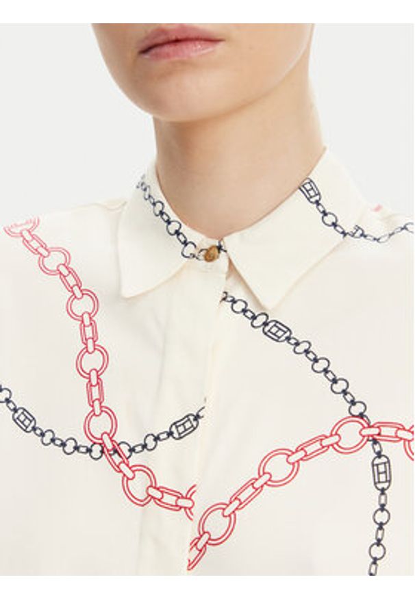 TOMMY HILFIGER - Tommy Hilfiger Koszula WW0WW44045 Écru Relaxed Fit. Materiał: wiskoza