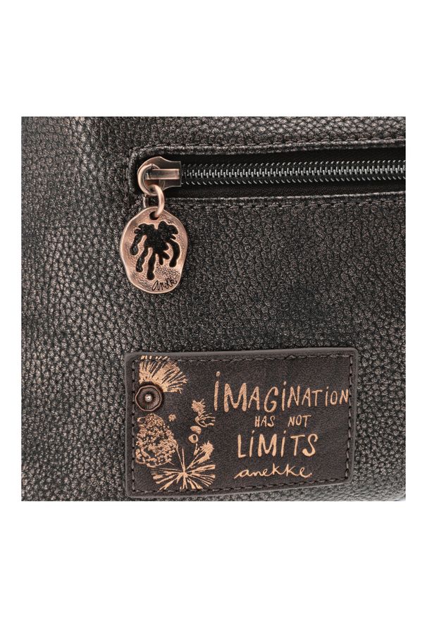 Brązowa Torebka Anekke Modna Listonoszka Damska. Kolor: brązowy. Wzór: nadruk, aplikacja. Materiał: zdobione. Styl: casual, elegancki