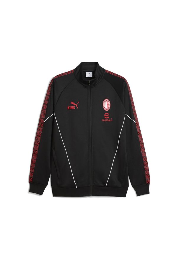 Puma - Męska kurtka AC Milan KING Anthem PUMA Black For All Time Red. Kolor: czerwony, wielokolorowy, czarny. Sport: bieganie