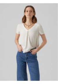 Vero Moda Bluzka Brit 10285552 Biały Loose Fit. Kolor: biały. Materiał: wiskoza