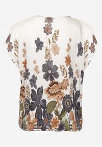 Born2be - Granatowa Wiskozowa Bluzka w Kwiaty Talina. Okazja: na co dzień. Kolor: niebieski. Materiał: wiskoza. Wzór: kwiaty. Styl: casual, klasyczny, elegancki #3