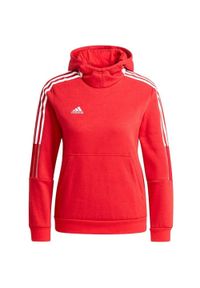 Adidas - Bluza dla dzieci adidas Tiro 21 Sweat Hoody czerwona GM7338. Kolor: czerwony
