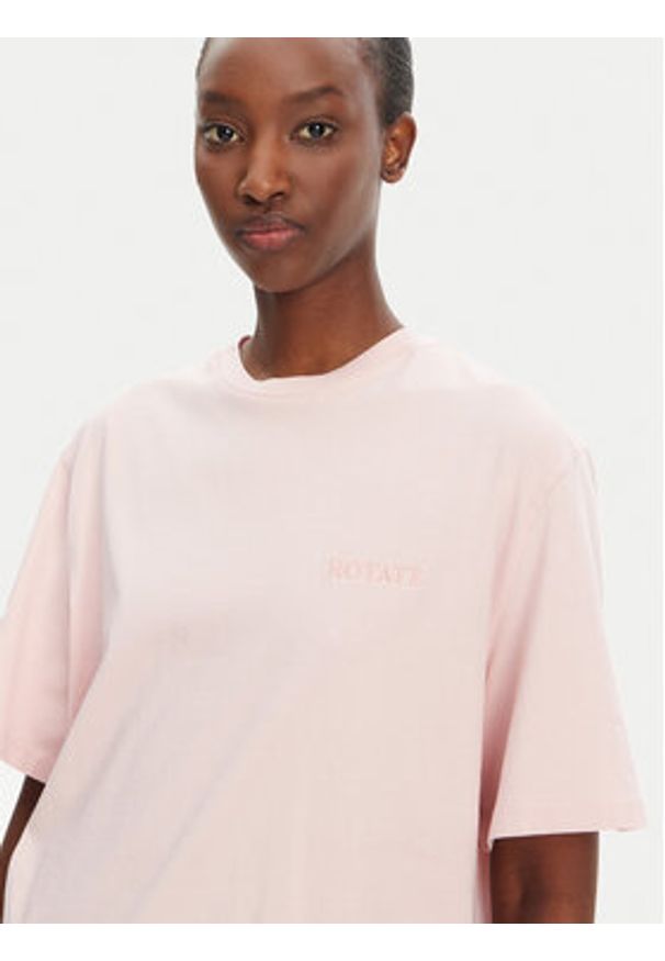 ROTATE T-Shirt 1124451011 Różowy Oversize. Kolor: różowy. Materiał: bawełna