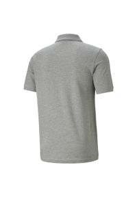 Puma - Męska koszulka polo z piki Essentials PUMA Medium Gray Heather. Typ kołnierza: polo. Kolor: szary. Materiał: bawełna, prążkowany. Wzór: aplikacja. Styl: sportowy, elegancki, klasyczny