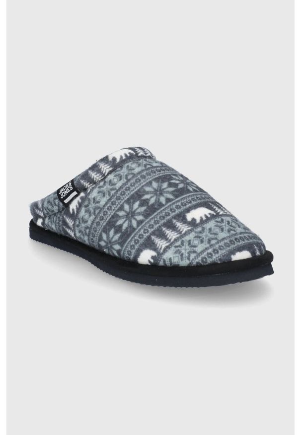 Jack & Jones kapcie kolor szary. Kolor: szary. Materiał: materiał, guma