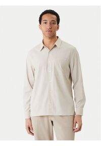 Calvin Klein Koszula LV04LF108G Beżowy Classic Fit. Kolor: beżowy. Materiał: syntetyk #1