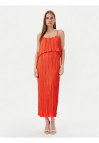 LOLA CASADEMUNT Sukienka letnia MS2516003 Pomarańczowy Regular Fit. Kolor: pomarańczowy. Materiał: syntetyk. Sezon: lato #1