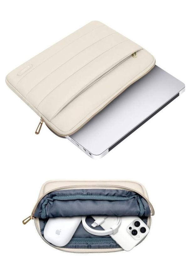 TECH-PROTECT - Wsuwka Tech-Protect Puffy 13''-14'' beżowy. Kolor: beżowy. Materiał: materiał. Styl: elegancki, casual