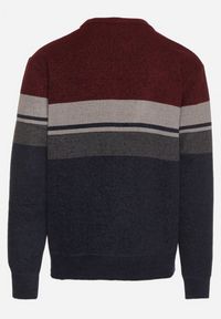Born2be - Bordowy Sweter z Wełną z Eleganckim Kołnierzykiem Koszulowym Espalea. Typ kołnierza: kołnierzyk koszulowy. Kolor: czerwony. Materiał: wełna. Wzór: aplikacja. Styl: elegancki