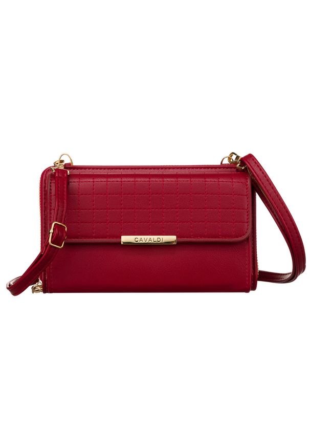 4U CAVALDI - Listonoszka czerwona 4U Cavaldi M-17. Kolor: czerwony. Materiał: skóra