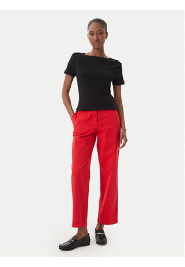 TOMMY HILFIGER - Tommy Hilfiger T-Shirt WW0WW49250 Czarny Slim Fit. Kolor: czarny. Materiał: bawełna