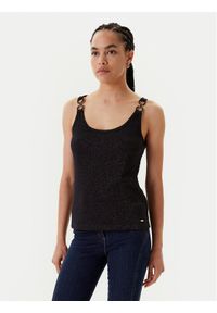Morgan Top 251-DIDONI Czarny Slim Fit. Kolor: czarny. Materiał: wiskoza