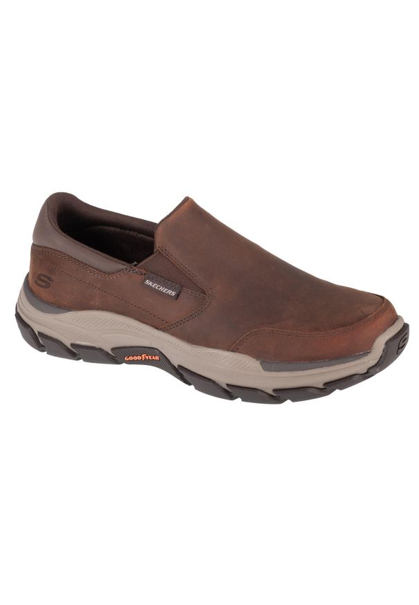 skechers - Buty do chodzenia męskie, Skechers Respected - Calum. Kolor: brązowy, wielokolorowy. Sport: turystyka piesza