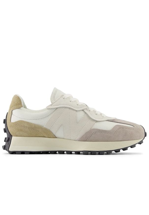 Buty New Balance U327WGA - beżowe. Okazja: na co dzień. Zapięcie: sznurówki. Kolor: beżowy. Materiał: guma, skóra, zamsz, prążkowany, materiał. Szerokość cholewki: normalna