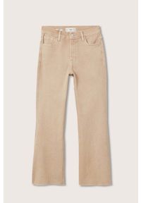 mango - Mango jeansy Sienna damskie high waist. Stan: podwyższony. Kolor: beżowy #5
