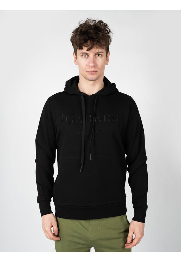 Iceberg Bluza "Hoodie" | E0606300 | Mężczyzna | Czarny. Okazja: na co dzień. Kolor: czarny. Materiał: bawełna. Styl: casual, sportowy