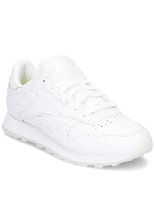 Buty do chodzenia damskie Reebok Leather Face. Zapięcie: sznurówki. Kolor: biały. Materiał: materiał, skóra, syntetyk. Szerokość cholewki: normalna. Sport: turystyka piesza