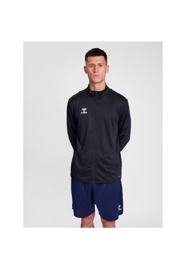 Kurtka z dresu Hummel Essential. Kolor: czarny. Materiał: dresówka. Sport: fitness