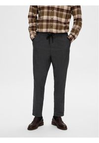 Selected Homme Spodnie materiałowe 16090956 Szary Slim Tapered Fit. Kolor: szary. Materiał: bawełna
