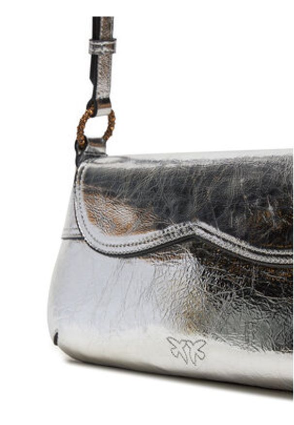Pinko Torebka 520 Shoulder Cllassic Fl AI 24-25 PLTT 103763 A1VB Srebrny. Kolor: srebrny. Materiał: skórzane