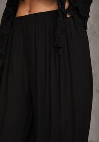 Renee - Czarne Spodnie High Waist o Kroju Balloon Mezesha. Okazja: na co dzień. Stan: podwyższony. Kolor: czarny. Długość: krótkie. Styl: boho, casual #2