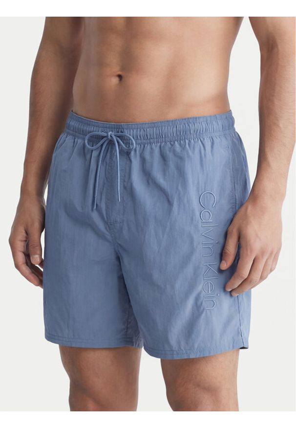 Calvin Klein Swimwear Szorty kąpielowe LV00N61029 Niebieski Regular Fit. Kolor: niebieski. Materiał: syntetyk