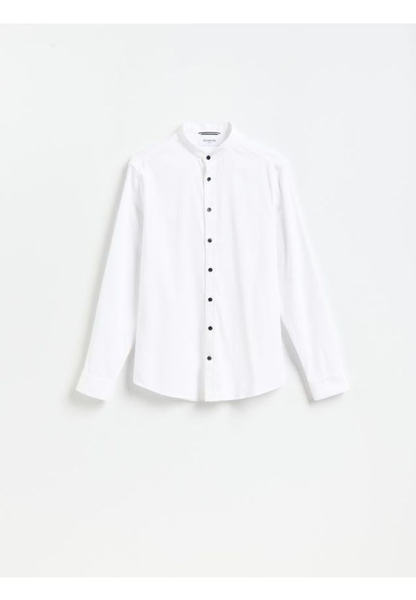 Reserved - Koszula super slim fit - biały. Kolor: biały. Materiał: bawełna, tkanina