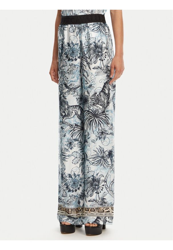 Just Cavalli Spodnie materiałowe 78PAA120 Niebieski Loose Fit. Kolor: niebieski. Materiał: wiskoza