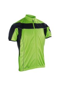 SPIRO - Męska Koszulka Bikewear Performance Z Pełnym Zamkiem Błyskawicznym. Kolor: czarny, wielokolorowy, zielony. Sport: kolarstwo #1