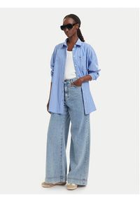 Tommy Jeans Koszula Essential DW0DW22936 Niebieski Oversize. Kolor: niebieski. Materiał: bawełna #5