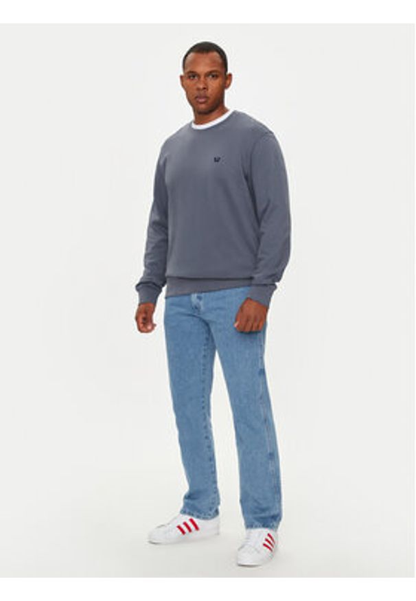 Wrangler Bluza Sign Off 112357335 Niebieski Regular Fit. Kolor: niebieski. Materiał: bawełna