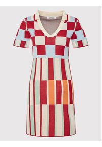 Glamorous Sukienka dzianinowa AN4263 Kolorowy Regular Fit. Materiał: bawełna, dzianina. Wzór: kolorowy #2