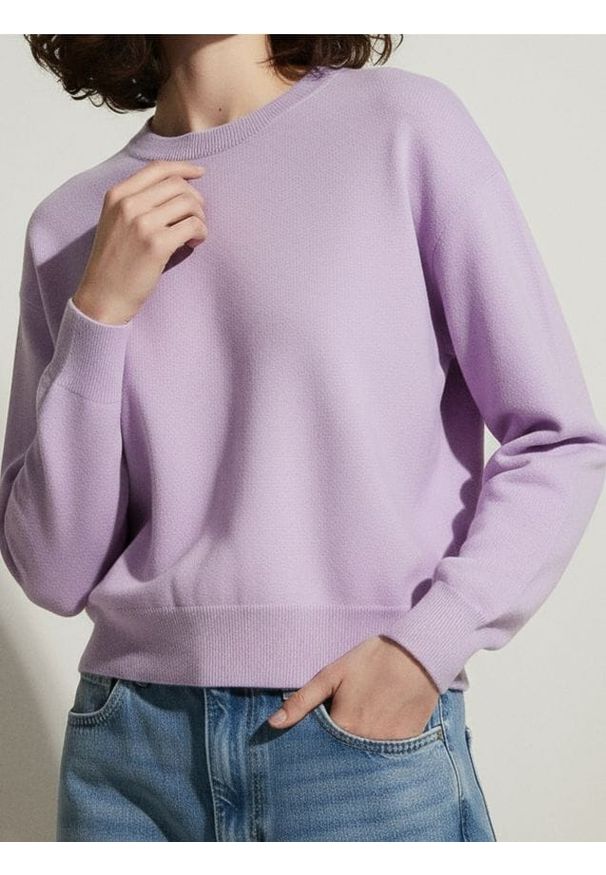 Sinsay - Lekki sweter basic - fioletowy. Kolor: fioletowy