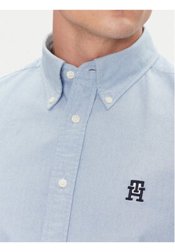 TOMMY HILFIGER - Tommy Hilfiger Koszula Heritage MW0MW39235 Błękitny Regular Fit. Kolor: niebieski. Materiał: bawełna