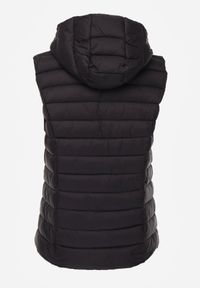 Born2be - Czarna Pikowana Kamizelka Przejściowa z Kapturem Neanissa. Okazja: na co dzień. Typ kołnierza: kaptur. Kolor: czarny. Materiał: jeans. Styl: casual #4