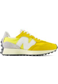Buty unisex New Balance U327WRE – żółte. Okazja: na co dzień. Kolor: żółty. Materiał: materiał, zamsz, skóra, guma. Szerokość cholewki: normalna #1