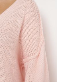 Born2be - Różowy Sweter z Szerokimi Rękawami Armananis. Kolor: różowy. Materiał: tkanina, dzianina #3