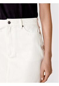 Simple Spódnica jeansowa SDDJ003 Biały Regular Fit. Kolor: biały. Materiał: bawełna