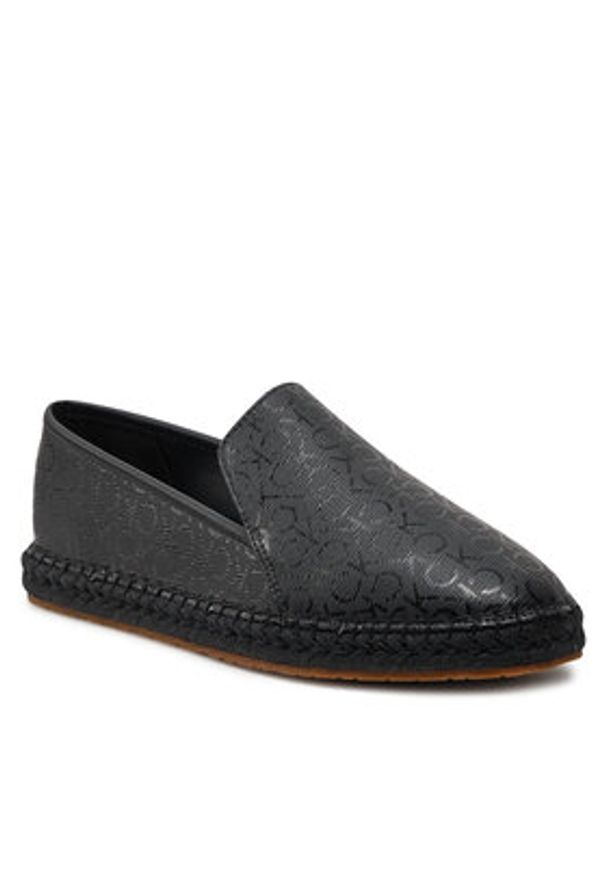 Calvin Klein Espadryle Espadrille Epi Mono HW0HW01917 Czarny. Kolor: czarny. Materiał: skóra