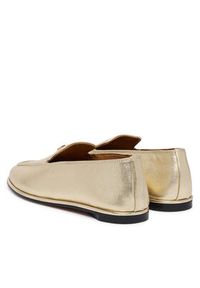 TOMMY HILFIGER - Tommy Hilfiger Lordsy Gold Loafer FW0FW08958 Złoty. Kolor: złoty. Materiał: skóra #6