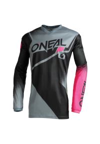 O'NEAL - Damski Jersey MTB O'Neal Women's RACEWEAR V.22 black/gray/pink. Kolor: różowy, wielokolorowy, czarny, szary. Materiał: jersey #1