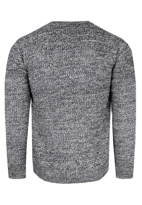 Męski Sweter Dziergany (Knit) - Brave Soul - Melanż Stalowy. Kolor: szary. Materiał: akryl. Wzór: melanż