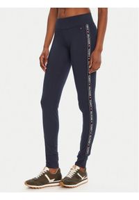 TOMMY HILFIGER - Tommy Hilfiger Legginsy UW0UW00563 Granatowy Slim Fit. Kolor: niebieski. Materiał: bawełna