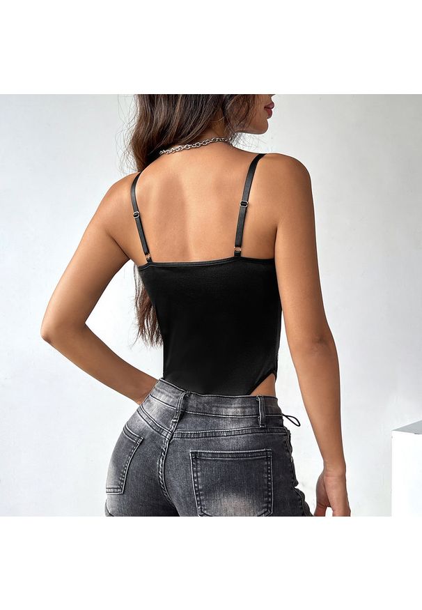 Intica - Body modelujące push-up z regulowanymi ramiączkami Keit. Kolor: czarny. Materiał: materiał
