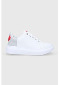 Love Moschino Buty kolor biały na platformie. Nosek buta: okrągły. Zapięcie: sznurówki. Kolor: biały. Materiał: guma. Obcas: na platformie #1